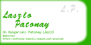 laszlo patonay business card