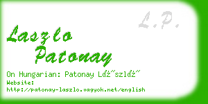 laszlo patonay business card
